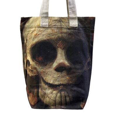 Skull Graphic Illustration Print Cotton Tote Bag (Pack of 3)