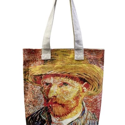 Baumwoll-Einkaufstasche mit Van-Gogh-Selbstporträt-Kunstdruck (3er-Pack)