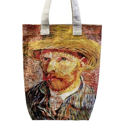 Baumwoll-Einkaufstasche mit Van-Gogh-Selbstporträt-Kunstdruck (3er-Pack)