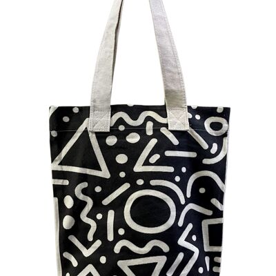 Baumwoll-Einkaufstasche mit Graffiti-Doodle-Print (3er-Pack)