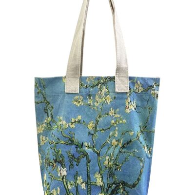 Van Gogh - Sac fourre-tout en coton imprimé fleur d'amandier (paquet de 3)