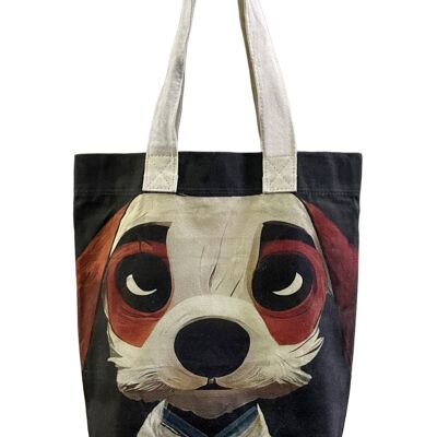 Jack Russell Dog Print Cotton Tote Bag (Pack of 3)