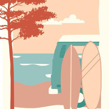 Carte Postale LES LANDES Les Surfs - 15x21cm 2