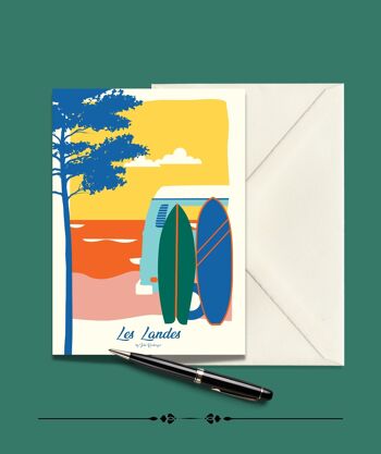 Carte Postale LES LANDES Les Surfs - 15x21cm 3