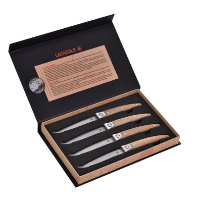 Steakmesser-Box mit 4 Stück Buchenholz