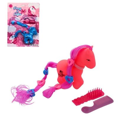 Blisterpackung Styling Pony 10 cm Zopf 2 Farben