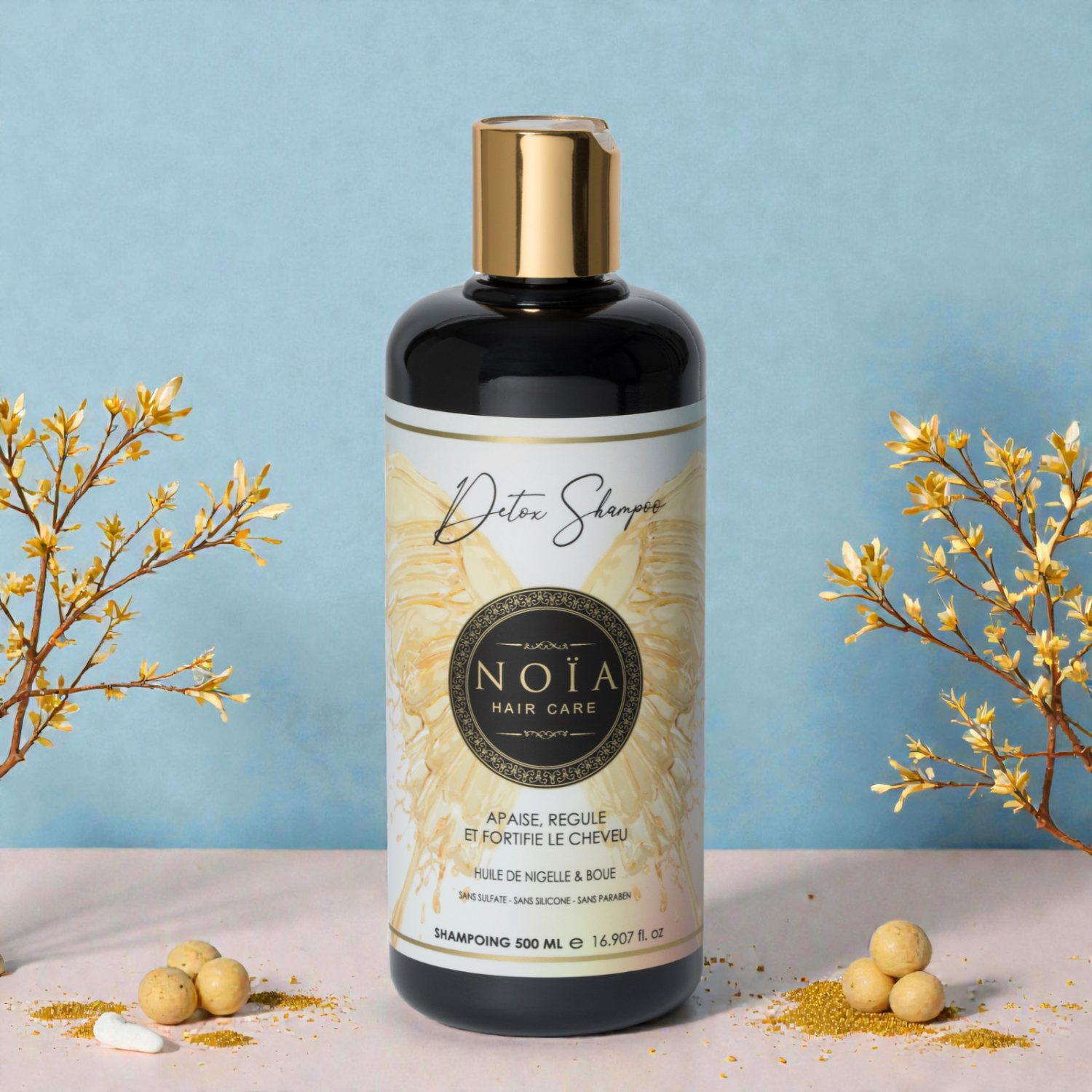 Coffret Detox NOÏA Hair – Routine Purifiante & Rééquilibrante – Shampoing, Masque, Sérum & Peigne de Voyage