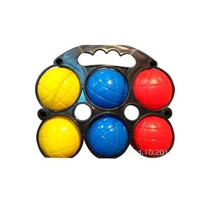 Basket of 6 plastic petanque balls