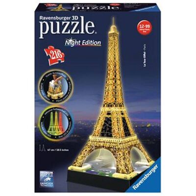 Ravensburger - 3D Puzzle Illuminated Eiffel Tower