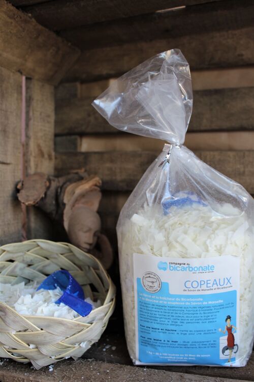 Copeaux de savon de Marseille au bicarbonate - 1kg