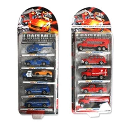 Blister 5 Vehicles 1/64 th Metal 2 Assorted