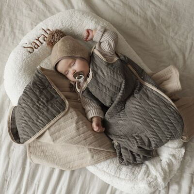 Teddy – personalized babynest, fur cocoon with name/inscription