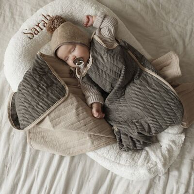 Teddy – personalized babynest, fur cocoon with name/inscription