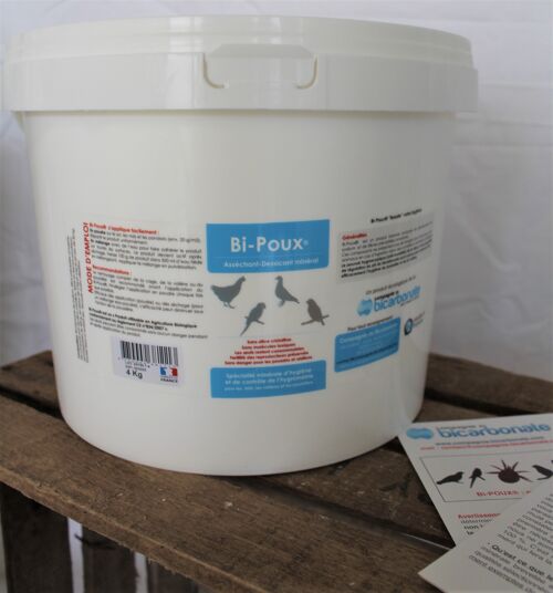 Bi-Poux® 4 kg - Poudre dessicante pour l'hygiène des poulaillers et volières