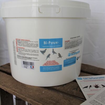 Bi-Poux® 4 kg - Polvo desecante para la higiene de gallineros y pajareras