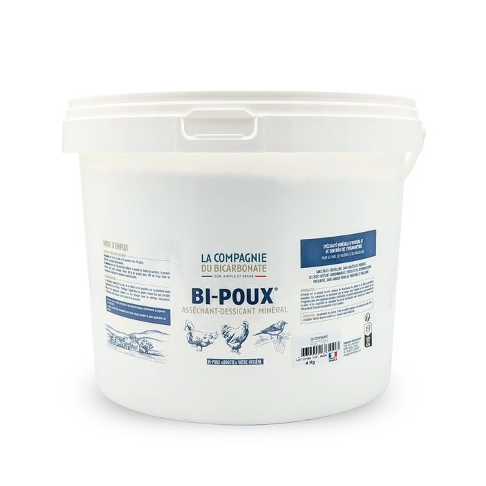 Bi-Poux® 4 kg - Polvo desecante para la higiene de gallineros y pajareras