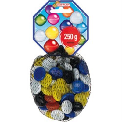 Colored flat beads net 250 Gr