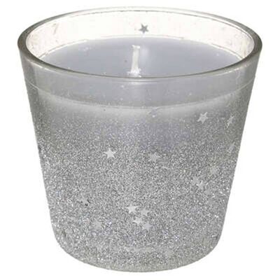Silver Glitter Candle 190g
