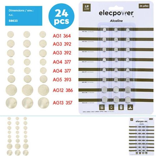 Blister Piles Alcalines pour Montre par 24 Pièces