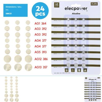 Blister Pack Alkaline Batteries for Watch per 24 Pieces