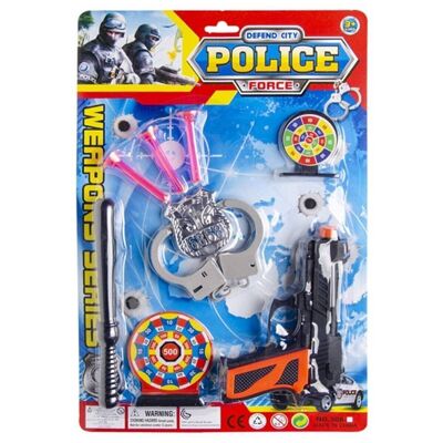 Polizeiblister mit Handschellenpfeilen und Zielscheibe 38,5 x 25,5 cm