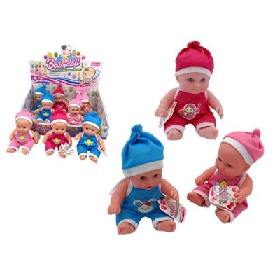 Baby Doll in vinile 19 cm cappello 3 colori