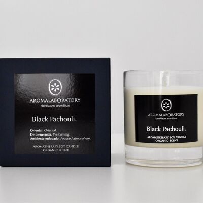 Bougie d'aromathérapie. Pachouli noir.