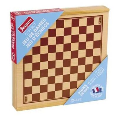 JEUJURA - Checkers And Chess - Wooden Box