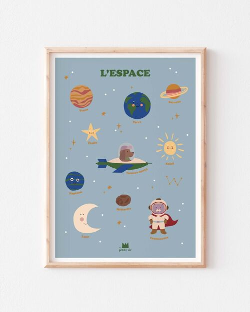 Affiche pédagogique - décoration enfant - L'espace
