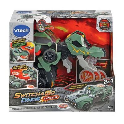 VTECH - Lanzador Sw&Go Dinos - Tyram, lanzallamas Super T-Rex