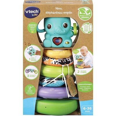 VTECH - Nino, Éléphanteau Empilo 3 En 1 