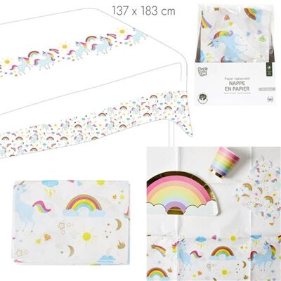 Nappe en Papier Licorne 137 x 183 Cm