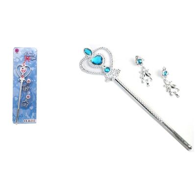 Beauty Princess Scepter 32 Cm with 2 Earrings 2 Colors
