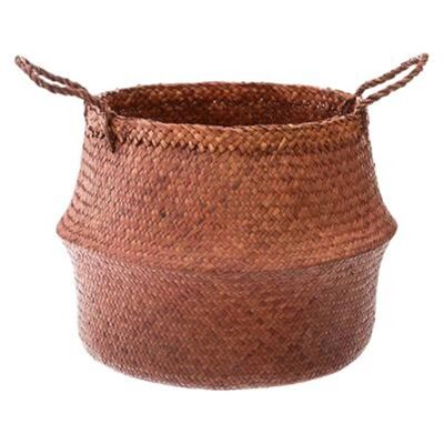 Panier Seagrass Pli Terracota