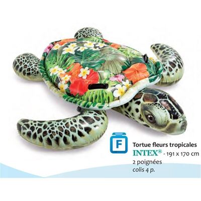 Tortue Chevauchable Decor Fleurs 191x170