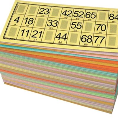 Pack of 125 rigid lotto cards