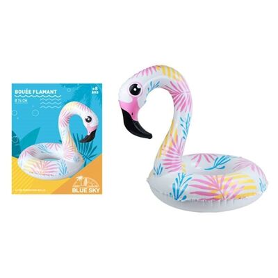 Blumiger Flamingo-Schwimmer 74 cm