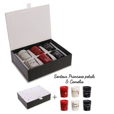 Coffret 6 Bougies Amour 