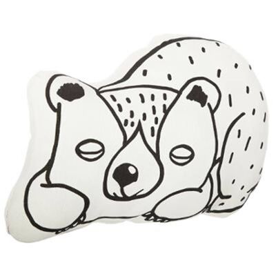 Black&White Teddy Bear Cushion