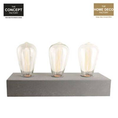 Deco Lumineuse Beton 3 Ampoules Vintage