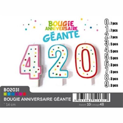 Bougie Anniversaire Chiffre Géante (0 uniquement)