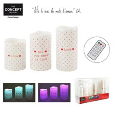Glitter Light Candle X3 With Remote Control
