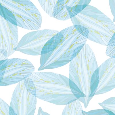 Tovagliette | Tovagliette lavabili - foglie blu - 4 pezzi in vinile di prima qualità (plastica) 40 x 30 cm