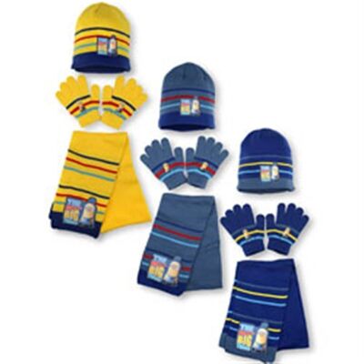 Set 3 Pezzi Guanti Sciarpa e Cappello Minions (taglia unica)