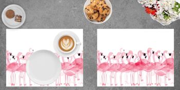 Napperons | Sets de table lavables - flamants roses - 4 pièces en vinyle de première classe (plastique) 40 x 30 cm 2
