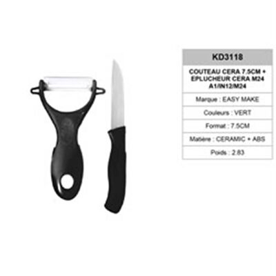 Cuchillo Cerámico 7,5 Cm Con Pelador Cerámico