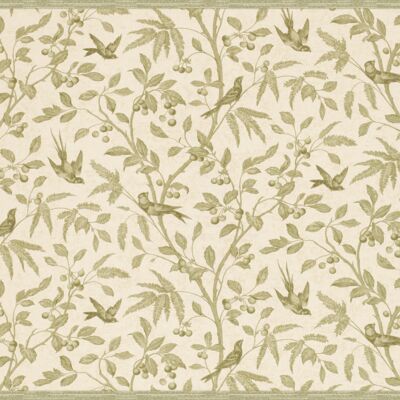 Placemats | Washable placemats - beige twigs and birds - 4 pieces made of first-class vinyl (plastic) 40 x 30 cm