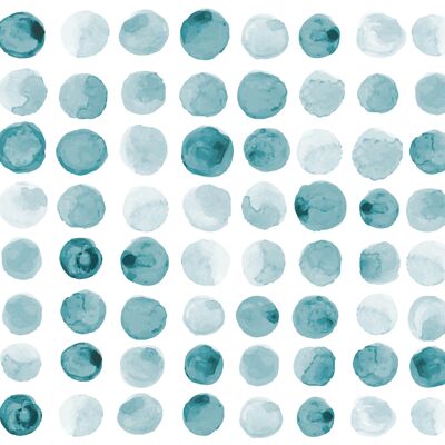 Manteles individuales | Manteles individuales lavables - patrón de puntos verdes - 4 piezas de vinilo de primera clase (plástico) 40 x 30 cm