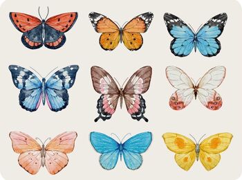 Napperons | Sets de table lavables - papillons colorés - 4 pièces en vinyle de première classe (plastique) 40 x 30 cm 1