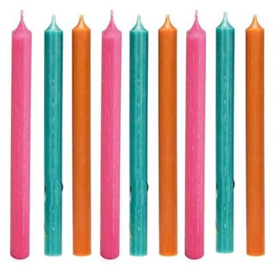 Candele da cena di lusso Cactula 9 pezzi - 28 cm - alta qualità, colorate Happy - Rosa Turchese Arancione